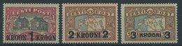 ESTLAND 87-89 *, 1930, 1 Kr. Auf 70 M. - 3 Kr. Auf 300 M., Falzrest, Prachtsatz - Estland