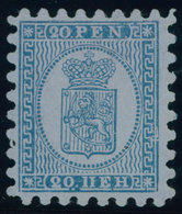 FINNLAND 8Ay (*), 1873, 20 P. Blau, Alle Zungen!, Herstellungsbedingte Papierfalte, Ohne Gummi, Pracht - Autres & Non Classés