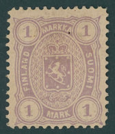 FINNLAND 19By *, 1882, 1 M. Violett, Gezähnt L 121/2, Falzrest,Gummi Etwas Gebräunt Sonst Pracht, Mi. 500.- - Andere & Zonder Classificatie