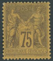 FRANKREICH 82 *, 1890, 75 C. Dunkellila Auf Orange, Falzrest, Pracht, Mi. 250.- - Other & Unclassified