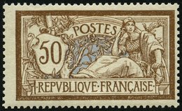 FRANKREICH 97x *, 1900, 50 C. Braun/hellblau, Weißes Papier, Falzrest, Pracht, Mi. 80.- - Andere & Zonder Classificatie