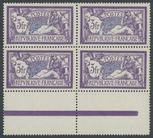 FRANKREICH 181 VB **, 1925, 3 Fr. Violett/blau Allegorie Im Randviererblock, Postfrisch, Pracht, Mi. 200.- - Andere & Zonder Classificatie