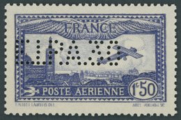 FRANKREICH 255I **, 1930, 1.50 Fr. Flugpost Mit Lochung E.I.P.A. 30, üblich Gezähnt Pracht - Other & Unclassified
