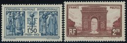 FRANKREICH 262/3 **, 1931, Kolonialausstellung Und Triumphbogen, Postfrisch, 2 Prachtwerte, Mi. 120.- - Other & Unclassified