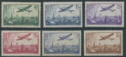 FRANKREICH 305-10 **, 1936, 85 C. - 3.50 Fr. Flugzeug über Paris, 6 Postfrische Prachtwerte - Otros & Sin Clasificación