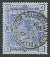 GROSSBRITANNIEN 84ax O, 1884, 10 Sh. Ultramarin, Kabinett, Mi. (300.-) - Andere & Zonder Classificatie