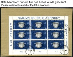 GUERNSEY KB O, 1976-90, Europa, 13 Kleinbogensätze (ohne 1982 Und 86) Mit Ersttagsstempeln, Pracht, Mi. 317.- - Guernsey
