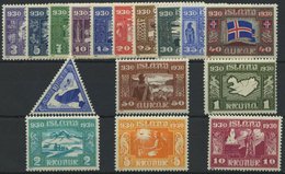 ISLAND 125-40 *, 1930, Allthing, Falzrest, Prachtsatz - Andere & Zonder Classificatie