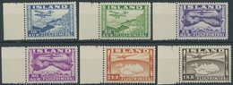 ISLAND 175-80 **, 1934, Flugpost, Prachtsatz, Mi. 110.- - Other & Unclassified