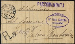 MILITÄRPOST 1919, Feldpoststempel POSTE MILITARE/111 Und Schwarzer, Handschriftlich Ergänzter Handstempel R.No 1900 Auf  - Croce Rossa