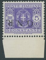 MILITÄRPOST-G.N.R. 54K **, 1934, 5 L. Violett Mit Kopfstehendem Aufdruck, Unterrandstück, Gummi Kleine Gebräunte Stellen - Sin Clasificación