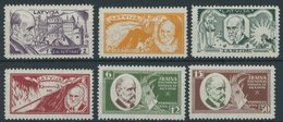 LETTLAND 153-58A **, 1930, Rainis-Fonds, Postfrischer Prachtsatz, Mi. 90.- - Letland