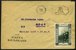 LETTLAND 1939, Gebührenfreier Brief Der Postsparkasse Mit Seltener Vignette Und Maschinenwerbestempel RIGA B APECLO DZIM - Letonia