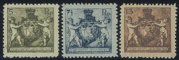 LIECHTENSTEIN 48/9,51B **, 1921, 5, 71/2 Und 13 Rp. Landeswappen, Gezähnt L 121/2, Postfrisch, 3 Prachtwerte, Mi. 115.- - Otros & Sin Clasificación