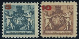 LIECHTENSTEIN 61/2A **, 1924, 5 Auf 71/2 Rp. Und 10 Auf 13 Rp., Gezähnt L 9, Postfrisch, Pracht, Mi. 60.- - Altri & Non Classificati