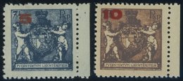 LIECHTENSTEIN 61/2B **, 1924, 5 Auf 71/2 Rp. Und 10 Auf 13 Rp., Gezähnt L 121/2, Postfrisch, Pracht, Mi. 85.- - Otros & Sin Clasificación