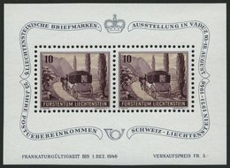 LIECHTENSTEIN Bl. 4 **, 1946, Block Vaduz, Pracht, Mi. 60.- - Andere & Zonder Classificatie