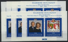 LIECHTENSTEIN Bl. 14 **, 1992, Block 25. Hochzeitstag, 7x, Pracht, Mi. 63.- - Autres & Non Classés