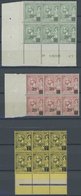 MONACO 51-53 **, 1922, 20 C. Auf 15 C. - 50 C. Auf 1 Fr., Je In Postfrischen Randsechserblocks, Pracht - Other & Unclassified