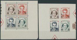 MONACO 451-54A/B **, 1951, Rotes Kreuz, Gezähnt Und Ungezähnt, 2 Prachtsätze - Other & Unclassified