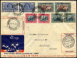 NIEDERLANDE NL,SA BRIEF, 6.12. Und 15.12.1938, KLM-Erstflug AMSTERDAM-PRETORIA-AMSTERDAM Auf Einem Beleg, Prachtbrief, M - Autres & Non Classés