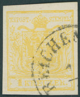 ÖSTERREICH BIS 1867 1Ya O, 1854, 1 Kr. Gelb, Maschinenpapier, Type III, K1 REICHEN..., Pracht, Fotobefund Dr. Ferchenbau - Used Stamps