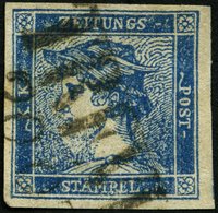 ÖSTERREICH 6II O, 1851, 0.6 Kr. Blau, Type II, L2 TREVISO (Venetien), Pracht - Usati