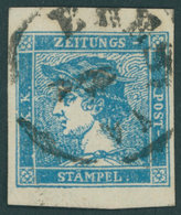 ÖSTERREICH BIS 1867 6II O, 1851, 0.6 Kr. Blau, Type IIIb, K1 BRES(CIA), Voll-überrandig, Pracht, Fotobefund Dr. Ferchenb - Gebraucht