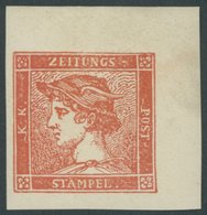 ÖSTERREICH BIS 1867 9NDVIII **, 1904, 6 Kr. Zinnober, Neudruck, Rechtes Oberes Eckrandstück, Postfrisch Pracht - Oblitérés