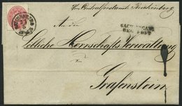 ÖSTERREICH 26 BRIEF, 1864, 5 Kr. Rosa Auf Brief Von REICHENBERG Nach Grafenstein, Mit L2 Nach Abgang Der Post, Pracht - Usados