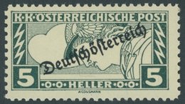 ÖSTERREICH 1918-1938 253D **, 1919, 5 H. Eilmarke, Gezähnt L 121/2:111/2, Postfrisch, Pracht, Mi. 180.- - Andere & Zonder Classificatie