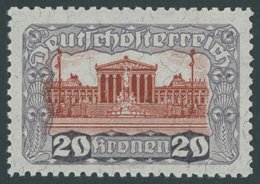 ÖSTERREICH 1918-1938 291B **, 1920, 20 Kr. Dunkelviolettgrau/dunkelbräunlichrot, Gezähnt L 111/2, Postfrisch, Pracht, Mi - Sonstige & Ohne Zuordnung