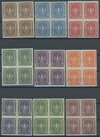 ÖSTERREICH 1918-1938 398-408A VB **, 1922, Frauenkopf, Gezähnt L 121/2, In Postfrischen Viererblocks (11 Werte), 25 Kr.  - Altri & Non Classificati