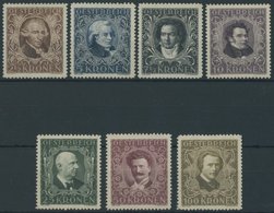 ÖSTERREICH 1918-1938 418-24A **, 1922, Komponisten Und Musiker, Gezähnt L 121/2, Postfrischer Prachtsatz, Mi. 130.- - Autres & Non Classés