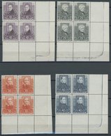 ÖSTERREICH 1918-1938 524-29 VB **, 1931, Dichter In Postfrischen Viererblocks, Alle Aus Der Rechten Unteren Bogenecke, P - Autres & Non Classés