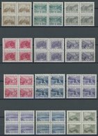 ÖSTERREICH 1918-1938 530,532-42 VB **, 1932, 10, 18 - 60 Pf. Landschaften In Postfrischen Viererblocks, Pracht, Mi. 3380 - Andere & Zonder Classificatie