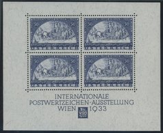 ÖSTERREICH 1918-1938 Bl. 1 **, 1933, Block WIPA, Postfrisch Mit Den üblichen Leichten Klebespuren Im Oberrand, Pracht, M - Altri & Non Classificati