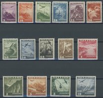 ÖSTERREICH 1918-1938 598-612 **, 1935, Flugzeug über Landschaften, Postfrischer Prachtsatz, Mi. 190.- - Autres & Non Classés