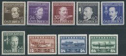 ÖSTERREICH 1918-1938 632-37,39-41 **, 1936/7, Erfinder Und Erstfahrt Maria Anna, 2 Postfrische Prachtsätze, Mi. 78.- - Altri & Non Classificati