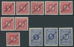 PORTOMARKEN P 64-74 **, 1919, Deutsch-Österreich, Postfrischer Prachtsatz, Mi. 200.- - Postage Due