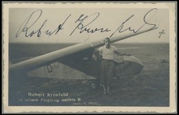 FLUGPOST BIS 1938 1933, 1. Segelflugpost Wien-Semmering Und Roter L2 Mit Segelflug Kronfeld Wien-Semmering Auf Fotokarte - Erst- U. Sonderflugbriefe