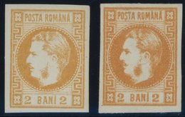 RUMÄNIEN 17 *, 1868, 2 B. In Orange Und Gelb, Falzreste, 2 Prachtwerte, Mi. 100.- - Sonstige & Ohne Zuordnung