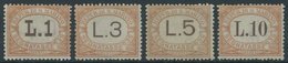 PORTOMARKEN 24-27 **, 1925, 1 L. - 10 L. Orange/braun, 4 Prachtwerte, Mi. 405.- - Strafport