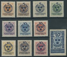 SCHWEDEN 86-96 *, 1916, Landsturm I, Falzrest, Endwert Gummi Teils Getönt Sonst Prachtsatz, Mi. 150.- - ... - 1855 Prephilately