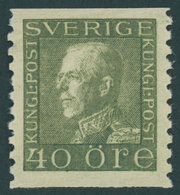 SCHWEDEN 192I IWA **, 1929, 40 Ö. Oliv, Type I, Getöntes Papier, Postfrisch, Pracht, Mi. 110.- - ... - 1855 Préphilatélie