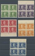 SCHWEDEN 208-12 VB **, 1928, 70. Geburtstag In Viererblocks, Postfrischer Prachtsatz, Mi. 100.- - ... - 1855 Prephilately