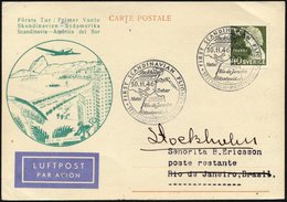 SCHWEDEN 324 BRIEF, 30.11.-3.12.46, SAS Erstflug SKANDINAVIEN-SÜDAMERIKA, Prachtkarte, Müller 238 - ... - 1855 Vorphilatelie