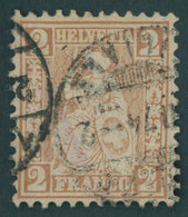 SCHWEIZ BUNDESPOST 29b O, 1867, 2 C. Rotbraun, Pracht, Mi. 240.- - 1843-1852 Kantonalmarken Und Bundesmarken