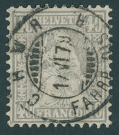 SCHWEIZ BUNDESPOST 34 O, 1867, 40 C. Grau, Zentrisch Gestempelt, Kabinett, Mi. (140.-) - 1843-1852 Federale & Kantonnale Postzegels