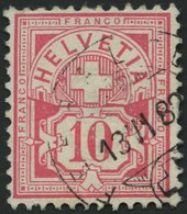 SCHWEIZ BUNDESPOST 47 O, 1882, 10 C. Lebhaftrosarot, Pracht, Mi. 80.- - 1843-1852 Timbres Cantonaux Et  Fédéraux